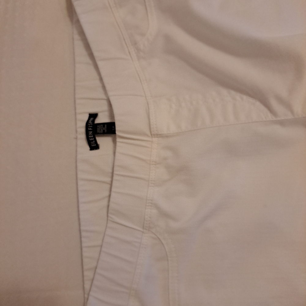 Eileen Fisher Pull Up Jeans White Size S Excellent Condition 2 Back Pkts
